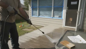 Do not trap heat under plastic in Punta Gorda sun; mask low glass; close windows; set doors to latch before deck washing